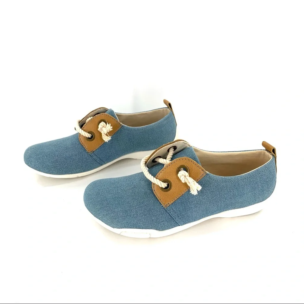 Ros Hommerson Sneakers Denim Rope Laces Calypso Coastal Slip On Sneakers Size 6